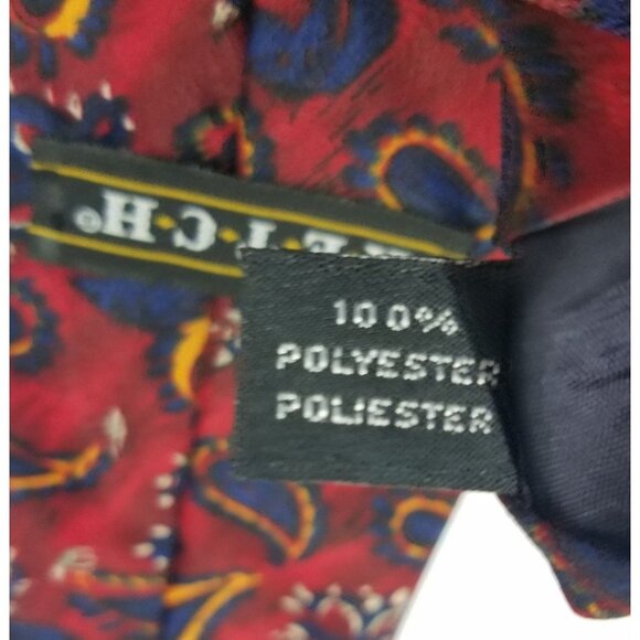 Ketch Paisley Red & Blue Necktie Polyester Made In USA - Picture 3 of 10